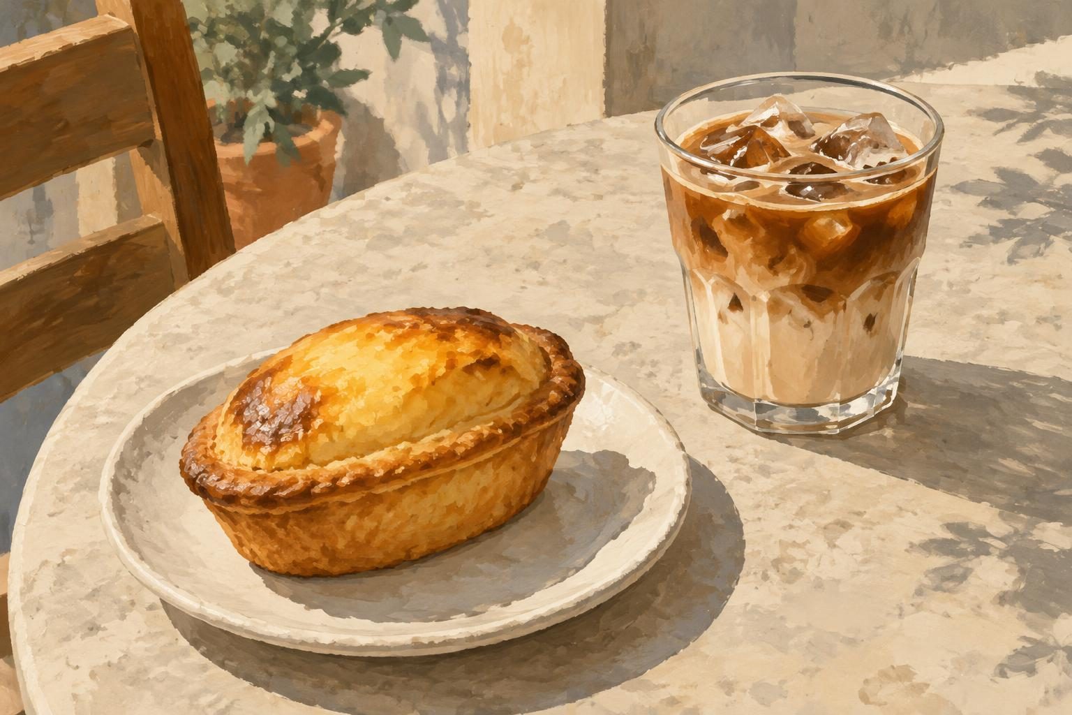 Un pasticciotto accanto a un caffè, se presenti nel file.