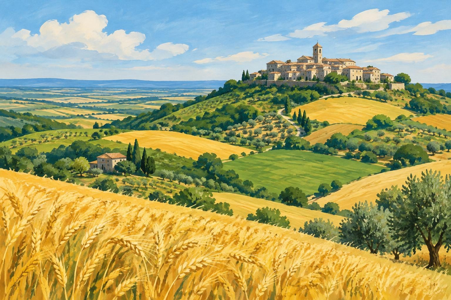 Il paesaggio e il centro storico di Bovino.