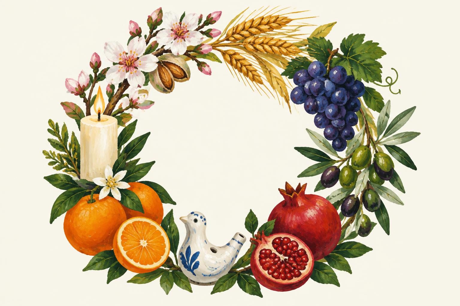 Illustrazione di un calendario delle tradizioni pugliesi.
