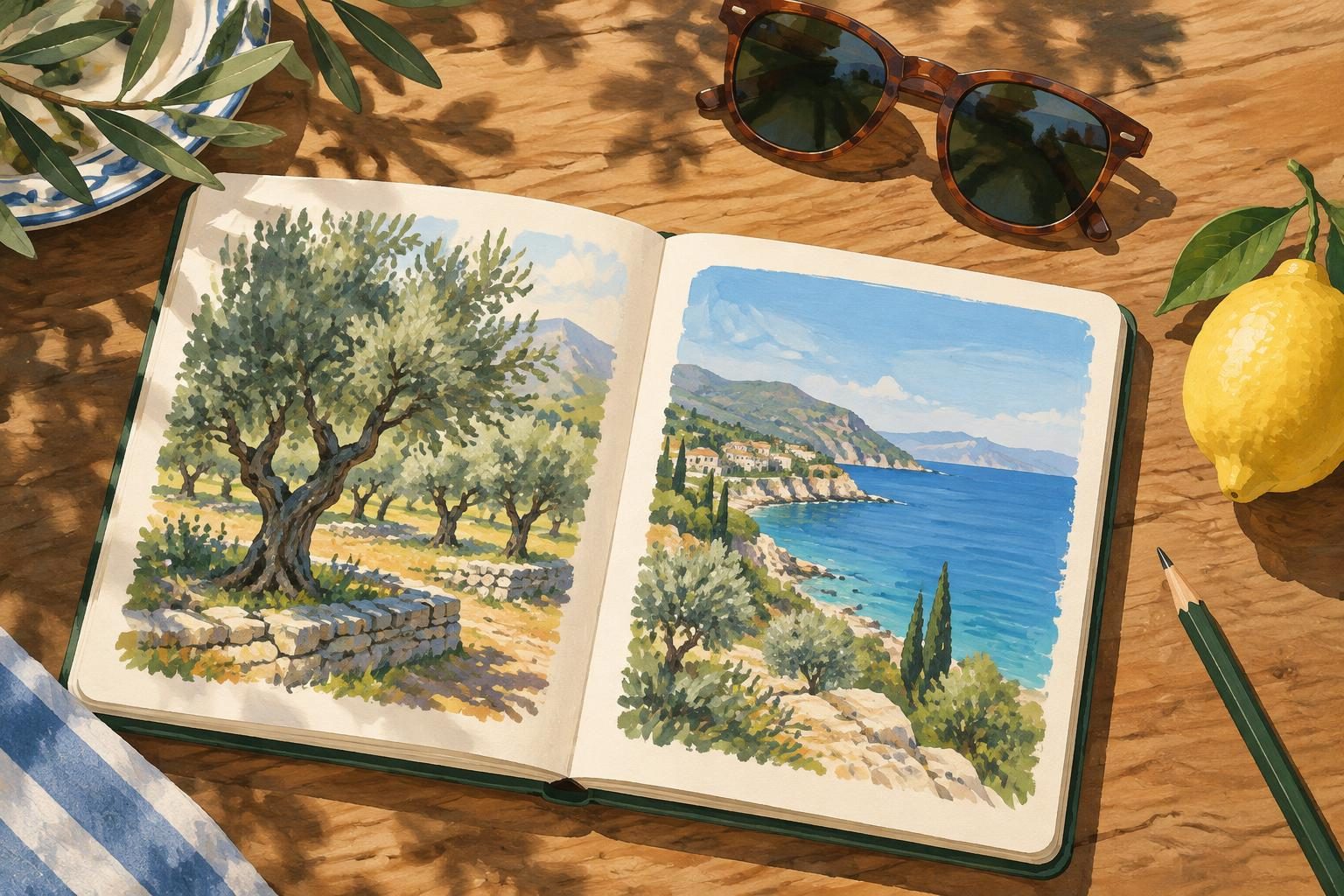 Illustrazione di un taccuino per pianificare il viaggio.
